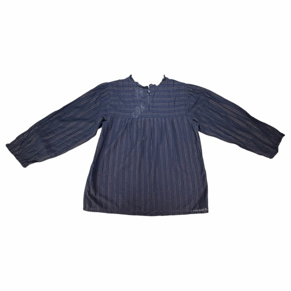 NWT Anthropologie Maeve Boho Peasant Women’s Reston Blouse In Navy Size Small - Picture 6 of 9